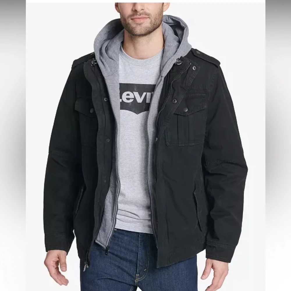 Levi’s Sherpa hooded trucker jacket XL